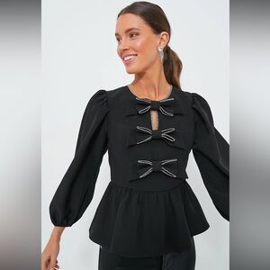 HYACINTH HOUSE Embellished Bow Blair Blouse Size SMALL *New Without Tags!*
